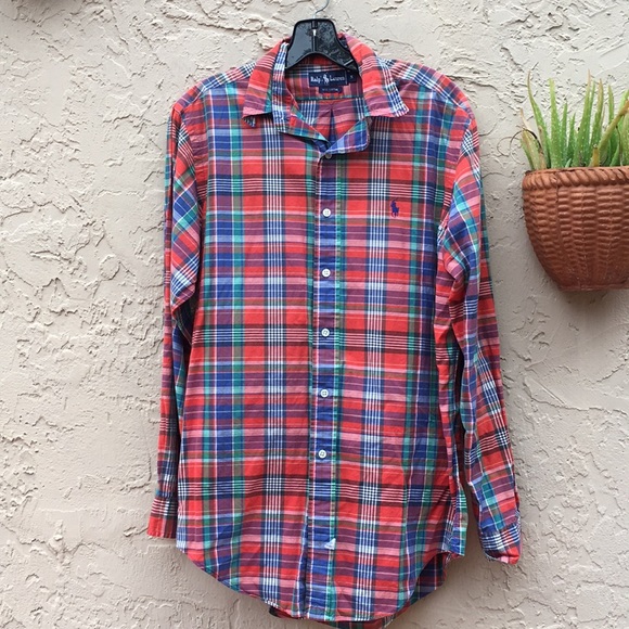 Ralph Lauren Other - Ralph Lauren Red And Blue Plaid Button Down Shirt